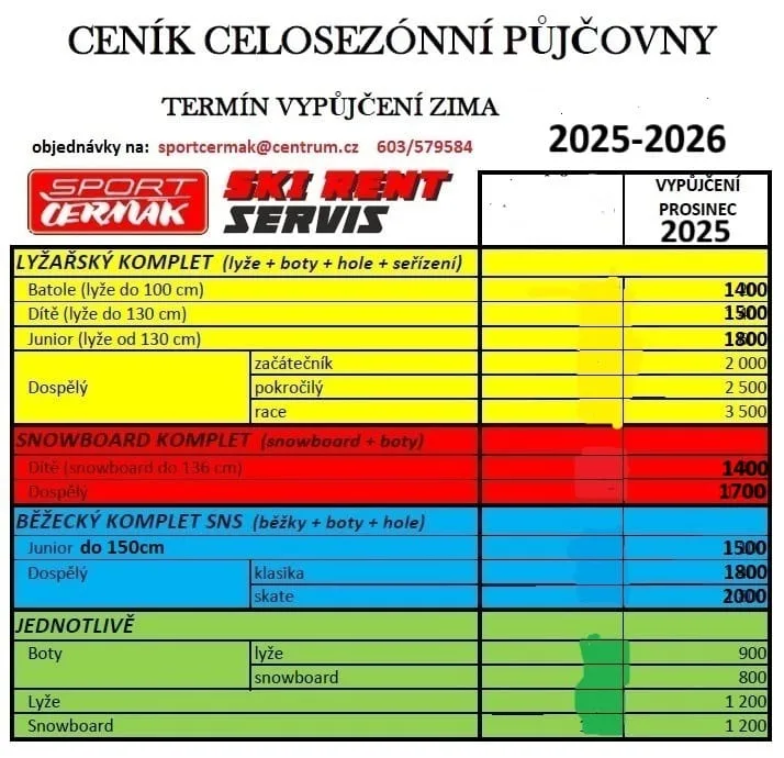 sezonní půjčovna